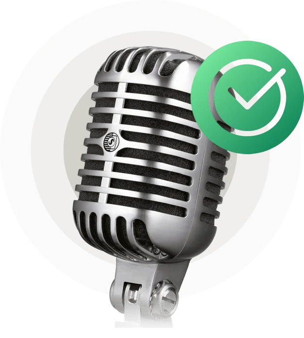 Microfone e Check